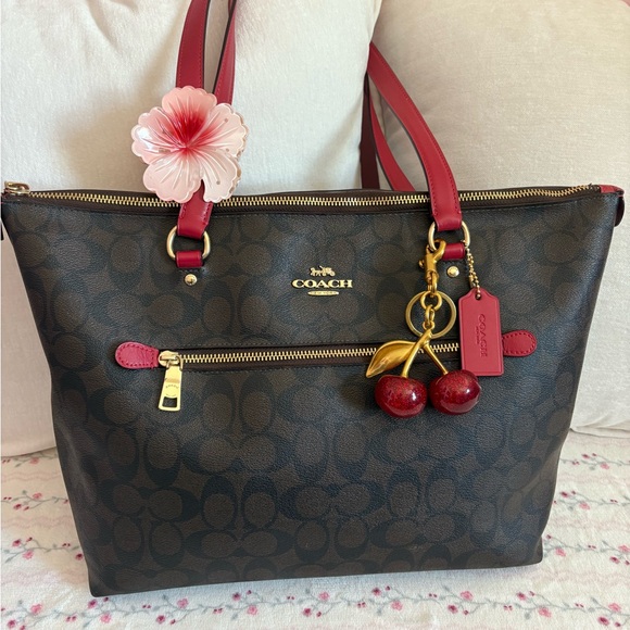 Coach Cherry Red Leather Bag - Picture 1 of 5